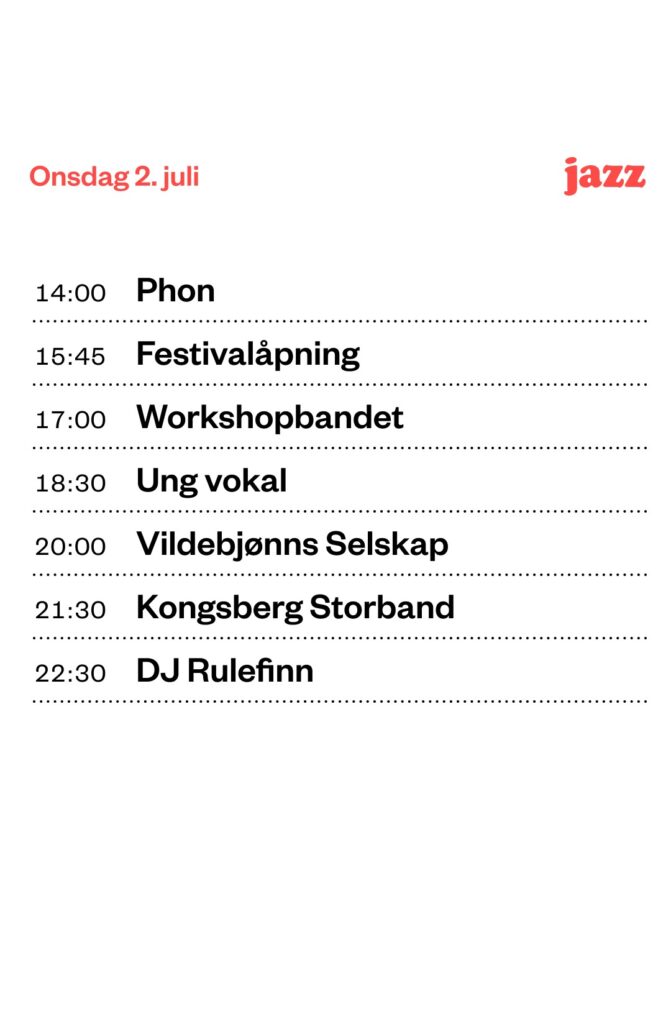 Bilde av programmet Festivalgata ons 2.juli
