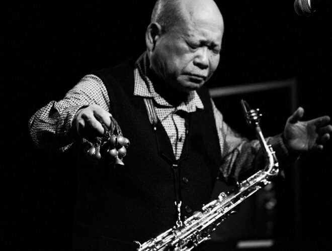 Bilde av Akira Sakata på Kongsberg Jazzfestival